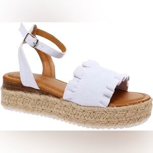 Pierre Dumas White Espadrille Sandals